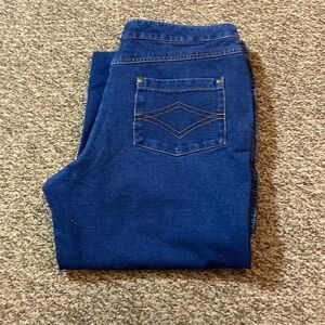 Pajama Jeans Stretch Stylish Blue Jeans with Pink Accents Size Medium